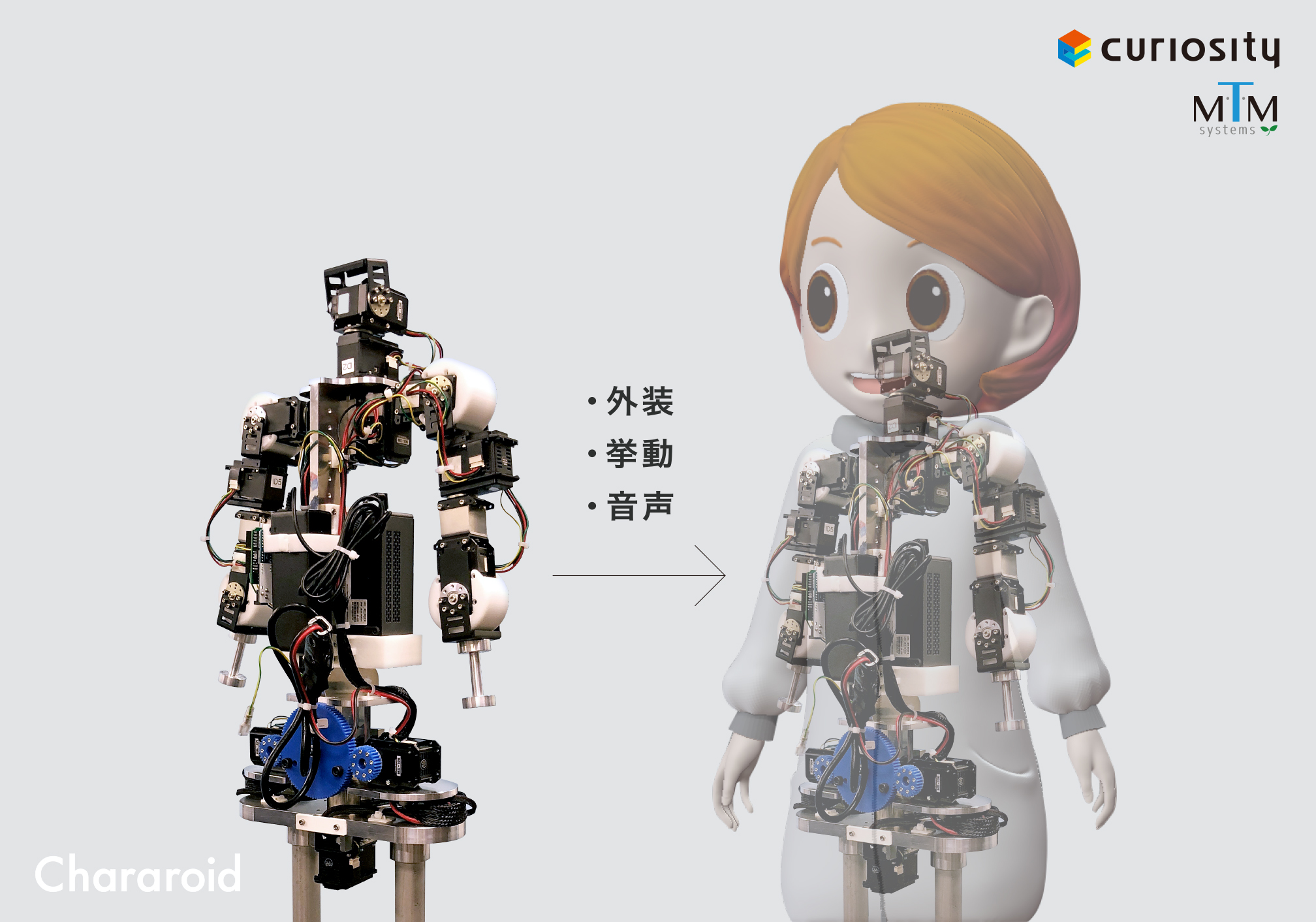等身大のキャラクターが リアルに動いて しゃべる キャラクターロボット オーダーメイドサービス Chararoid Curiosity Inc